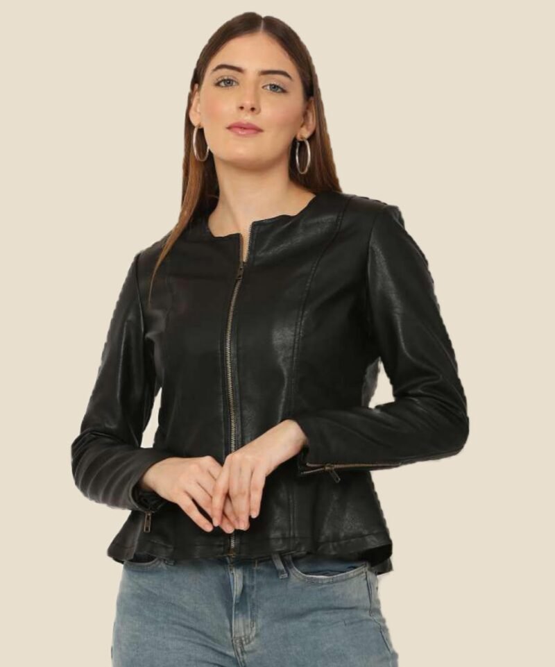 Women's Flare Leather Jacket